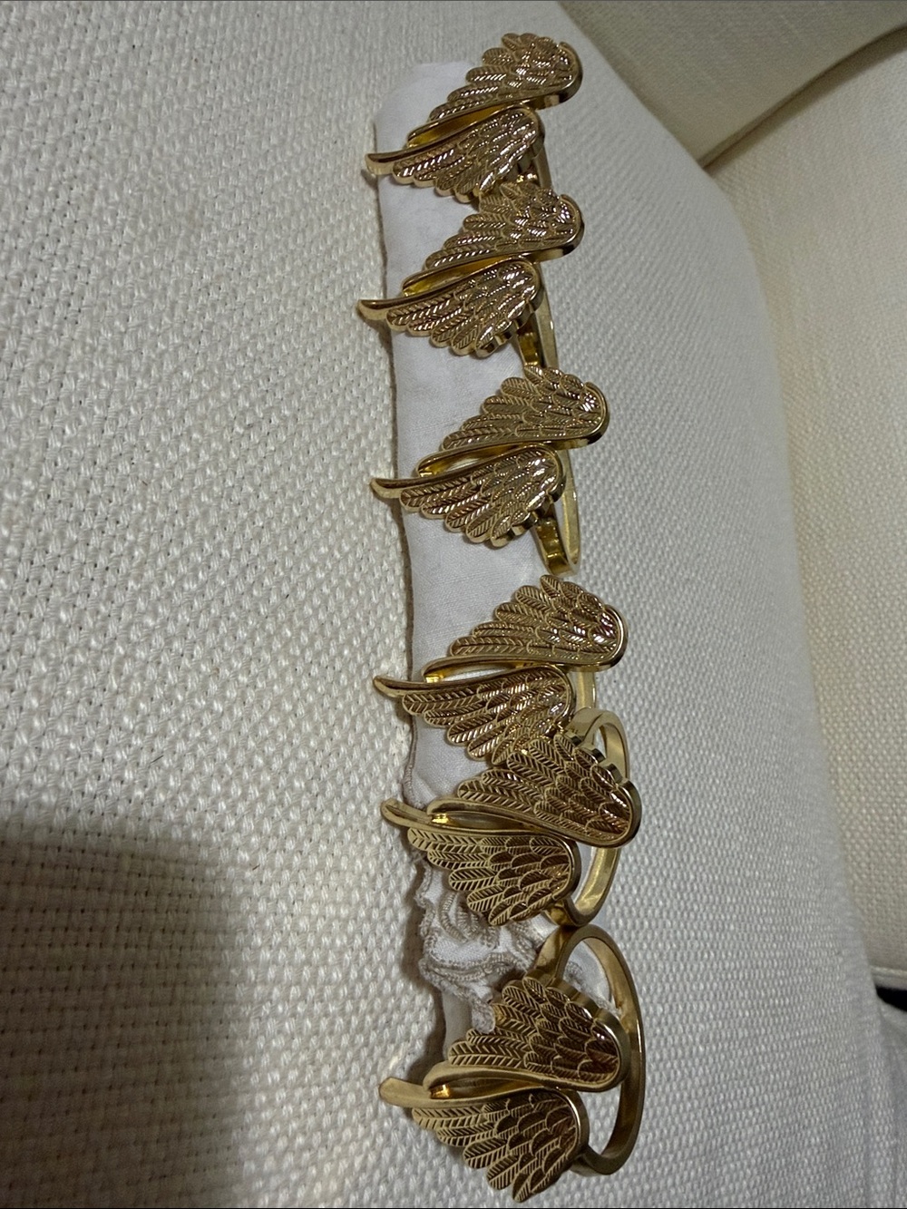 Gold Wing Link Bracelet - Statement Wing Motif
